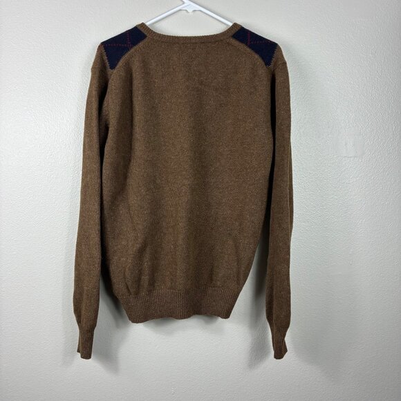 Ami Alexandre Mattiussi Argyle V Neck Sweater Camel Size Medium Preppy - Picture 7 of 7